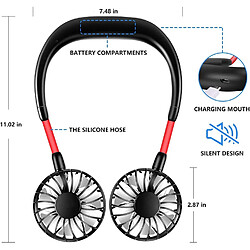 Acheter Ventilateur de Cou, Ventilateur Portable Mini Ventilateur de Cou de Sport Personnel USB Portable (Noir)