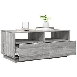 Acheter ComfortXL Table Basse Avec Lumières LED Sonoma Gris 90x49x40 Cm