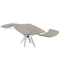 Inside 75 Table de repas extensible BOOMERANG 160/228 x 95 cm plateau céramique pied acier inoxydable