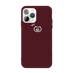 Wewoo Coque Pour iPhone 11 Pro Petit Cochon Motif Coloré Givré TPU Téléphone Housse de Protection Vin Rouge