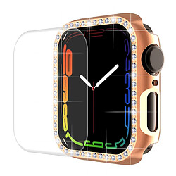 Coque en TPU ENKAY électroplaqué, décor de strass, or rose pour votre Apple Watch Series 7 45mm