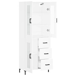 Avis vidaXL Buffet haut Blanc 69,5x34x180 cm Bois d'ingénierie