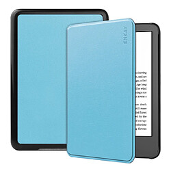 Etui en PU ENKAY anti-chute, avec fonction veille/réveil automatique pour votre Amazon Kindle Paperwhite 11th Gen (2022) - bleu clair