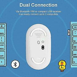 Universal Souris sans fil Bluetooth Slim pour ordinateur portable (blanc)