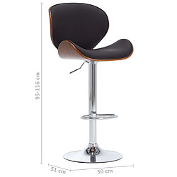 vidaXL Tabouret de bar Noir Similicuir pas cher