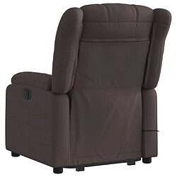 Acheter vidaXL Fauteuil inclinable de massage électrique Marron foncé Tissu