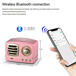 Avis Universal Haut-parleur Bluetooth rétro Haut-parleur portable sans fil 3D Stéréo HiFi haut-parleur audio Mini subwoofer rétro | Haut-parleur portable (rose)