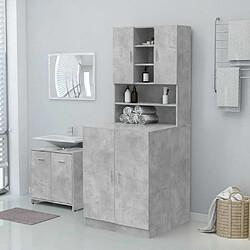 Maison Chic Meuble rangement de salle de bain | Meuble pour machine à laver | Armoire murale de bain Gris béton 71x71,5x91,5 cm -GKD49183