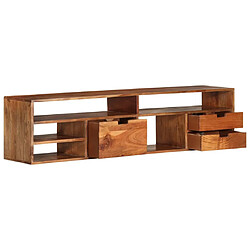 Avis vidaXL Meuble TV 140x30x35 cm Bois d'acacia massif