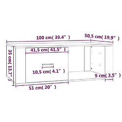 vidaXL Table basse Blanc brillant 100x50,5x35 cm Bois d'ingénierie pas cher