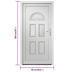 vidaXL Porte d'entrée blanc 98x198 cm PVC pas cher