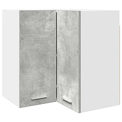 vidaXL Armoire d'angle suspendue Gris béton 57x57x60 cm Aggloméré