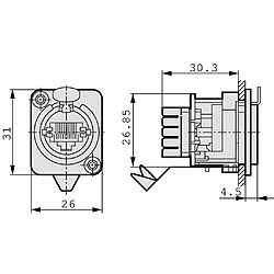 Alpexe Prise d'appareil RJ 45 8 Nickel