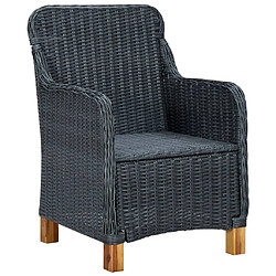 Acheter Maison Chic Mobilier à dîner 9 pcs et coussins- Ensemble table et chaises d'extérieur - Salon/Mobilier de jardin classique Résine tressée Gris foncé -MN60810