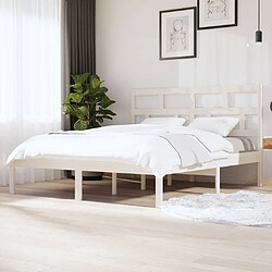 Maison Chic Lit Super King - Cadre de lit,Structure du lit Contemporain pour chambre Blanc Bois massif 180x200 cm -MN63360