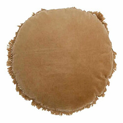 Paris Prix Coussin Rond en Velours Rosta 50cm Beige Ocre