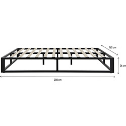 Avis Habitat Et Jardin Cadre de lit en métal 160 x 200 cm - Noir