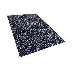 Beliani Tapis en cuir patchwork marron et bleu 140 x 200 cm IKISU