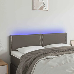 Maison Chic Tête de lit moderne à LED lumineuse pour chambre - Décoration de lit Gris 144x5x78/88 cm Similicuir -MN65890