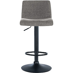 Avis Decoshop26 Tabouret de bar x1 design simple avec repose-pieds en tissu gris clair pieds en métal noir 10_0004558