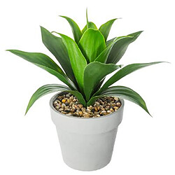 Plante artificielle en ciment et plastique, gris - Dim : L.28 x l.28 x H.34 cm -PEGANE-