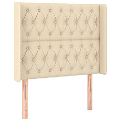 Maison Chic Tête de lit scandinave avec oreilles,meuble de chambre Crème 93x16x118/128 cm Tissu -MN44247