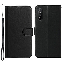 Htdmobiles Housse pour Sony Xperia 10 V - etui coque pochette portefeuille + film ecran - NOIR