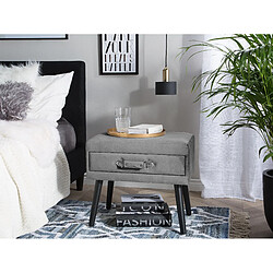 Beliani Table de chevet Velours Gris EUROSTAR