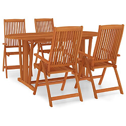 Salle à dîner de jardin 5 pcs,Table et chaise à manger Bois d'eucalyptus massif -MN69343