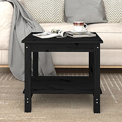 vidaXL Table basse Noir 50x50x45 cm Bois massif de pin