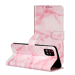 Etui en PU impression de motifs avec support marbre rose pour Samsung Galaxy A51