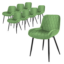 ML-Design Lot de 8 chaises de salle à manger Chaises de salon Chaise rembourrée Chaise de cuisine Velours