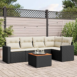 Maison Chic Salon de jardin 6 pcs avec coussins | Ensemble de Table et chaises | Mobilier d'Extérieur noir résine tressée -GKD99288