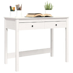 Avis vidaXL Bureau avec tiroirs Blanc 100x50x78 cm Bois massif de pin