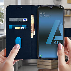 Avis Avizar Housse Samsung Galaxy A40 Étui Portefeuille Support Stand Bleu Nuit