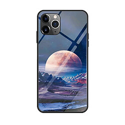 Wewoo Coque Rigide Pour iPhone 11 étui en verre coloré peint lune