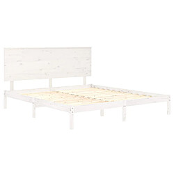 Avis vidaXL Cadre de lit sans matelas blanc 200x200 cm bois massif de pin