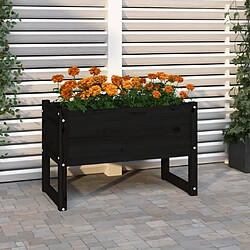 Maison Chic Jardinière,Bac à fleurs - pot de fleur Noir 78x40x52 cm Bois massif de pin -GKD22175