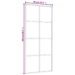 vidaXL Porte coulissante Verre ESG et aluminium 90x205 cm Blanc pas cher