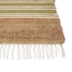 Beliani Tapis en jute 80 x 150 cm beige et vert olive MIRZA pas cher