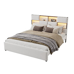 ComfortXL Lit Avec Éclairage D'ambiance Réglable, Couleur Beige - 160*200 Cm pas cher