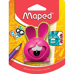 Maped Croc Croc Innovation Taille-crayons ludique système breveté pour apprendre à l'enfant à tailler son crayon - Taille-crayons 1 trou, coloris Rose