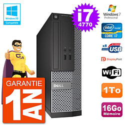 PC Dell 3020 SFF Intel i7-4770 RAM 16Go Disque 1To Graveur DVD Wifi W7 - Occasion