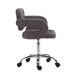 Avis Decoshop26 Chaise de bureau réglable en hauteur pivotante dossier et accoudoir en tissu gris foncé BUR10427