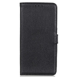 Etui en PU texture litchi, fermeture magnétique noir pour votre Samsung Galaxy A03 (164.2 x 75.9 x 9.1mm)