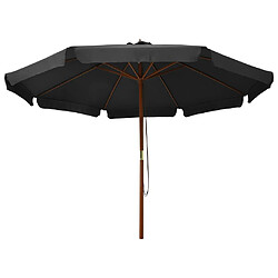 Helloshop26 Parasol avec mât en bois 330 cm anthracite 02_0008119