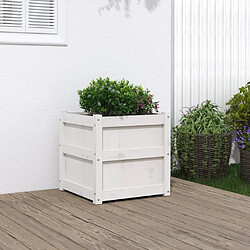 Maison Chic Jardinière,Bac à fleurs - pot de fleur blanc 50x50x50 cm bois de pin massif -GKD15845