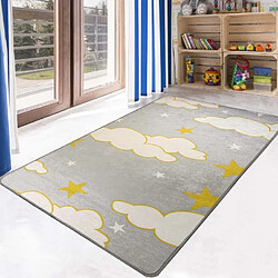 Mani Textile Tapis NUAGE Gris/Jaune