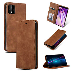 Wewoo Housse Coque en cuir à rabat horizontal magnétique Business Skin Feel Retro pour Google Pixel 4XL Marron