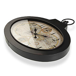 Avis Versa Horloge Murale pour la Cuisine, Pendule pour Salon Pangea 60x6x63cm,Métal, Noir